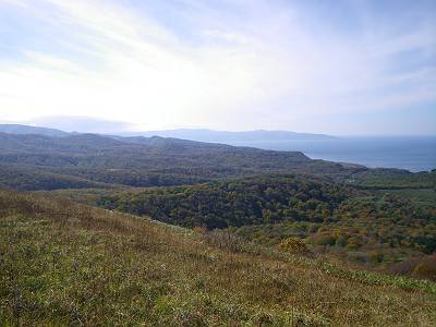 磯谷高地から見た寿都・弁慶岬・狩場山方面