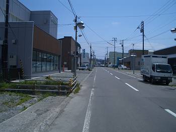 現在の大磯商店街　左側に北海道銀行